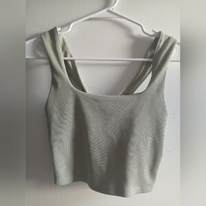 ALO Yoga Light Green Ribbed Crop Top
